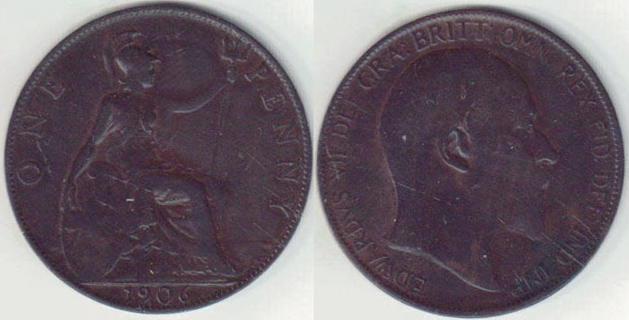 1906 Great Britain Penny A008298